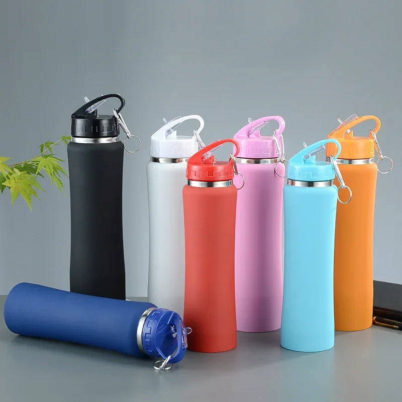CoreX 600ml thermal stainless steel water bottle with straw