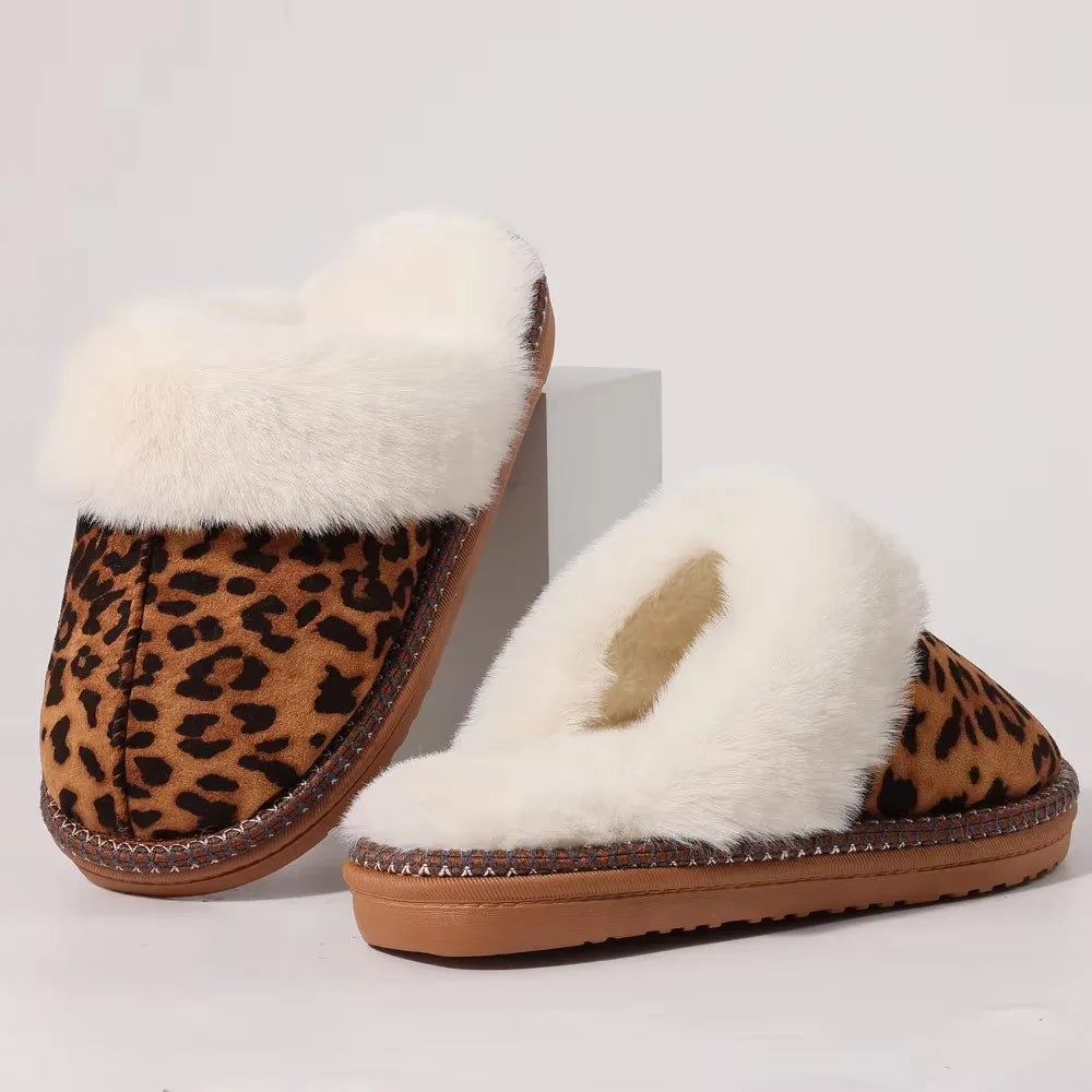 Sorelle Women's leopard plush house slippers