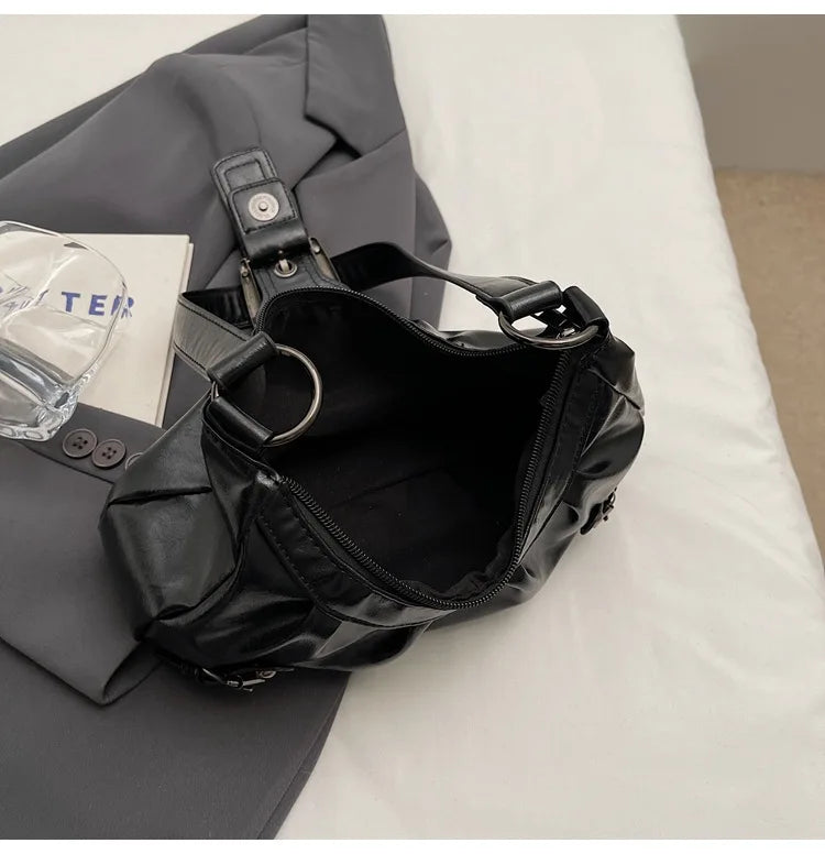 Lomi3 Y2K retro buckle shoulder bag