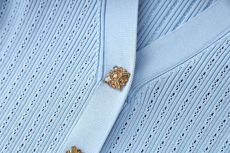 Sorelle Women's 2 Pc knit cardigan and flare hem skirt set