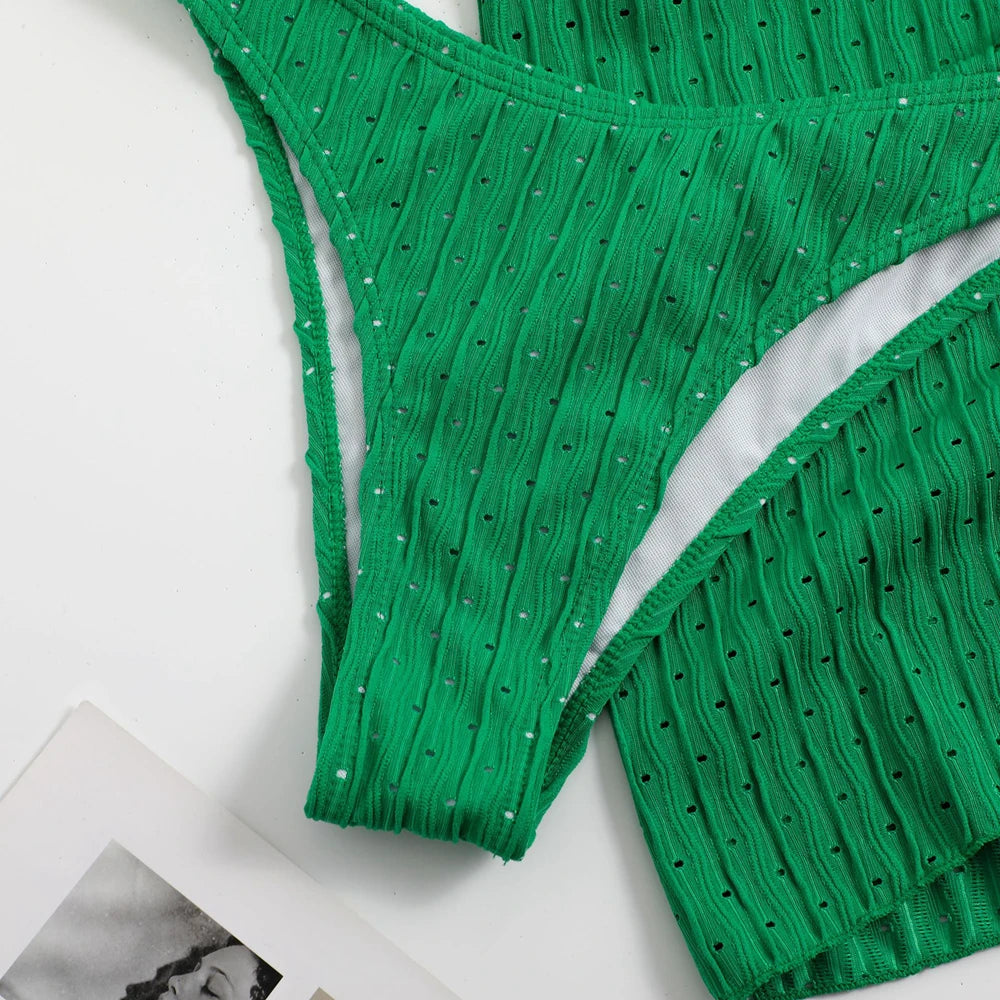 Sonlae Women's 3 Pc ribbed swimwear set