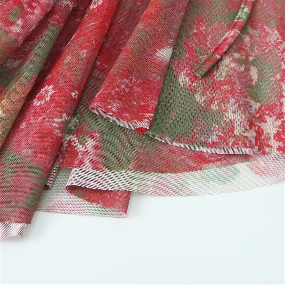 Sorelle Women's slanted lettuce hem mesh dress