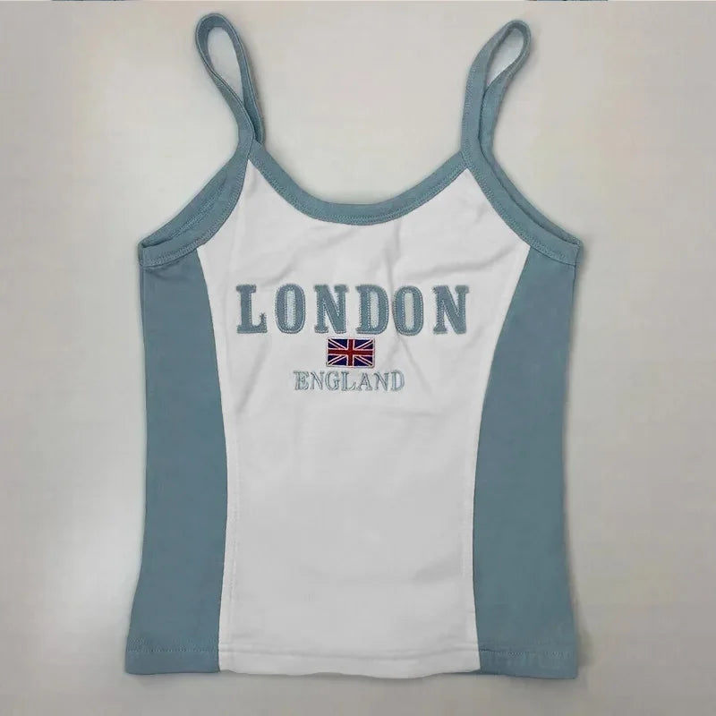 Lomi3 Women's Y2K embroidery London tank