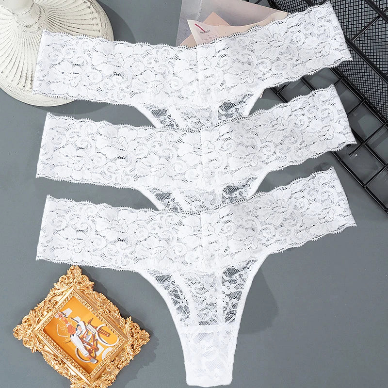 Sorelle Woemn's 3 Pc lace formal thong set