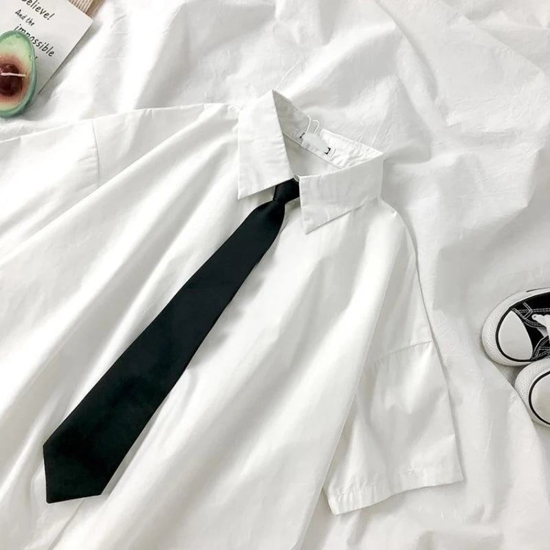 Lomi3 Women's oversized button down with tie