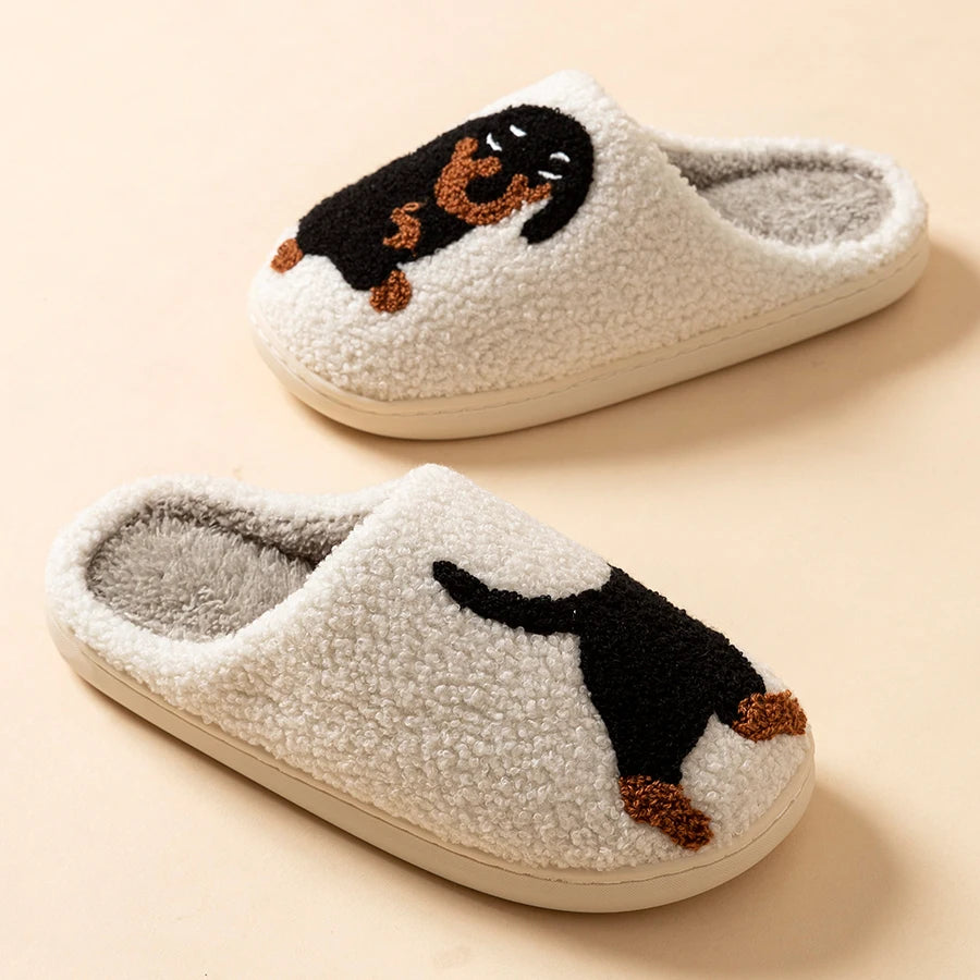 Sorelle Women's dachshund plush house slippers