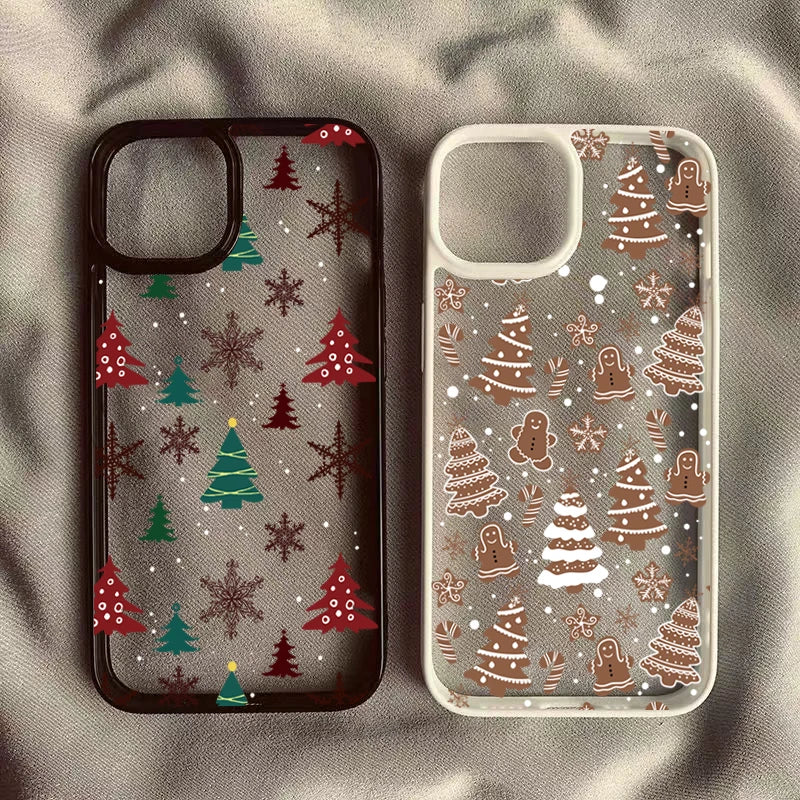 Hollyco Christmas Tree x gingerbread transparent iPhone case