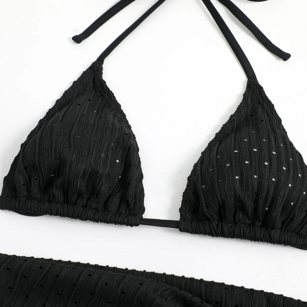 Sonlae Women's 3 Pc ribbed swimwear set