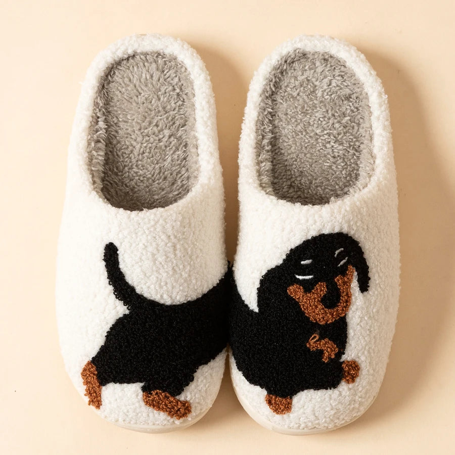 Sorelle Women's dachshund plush house slippers