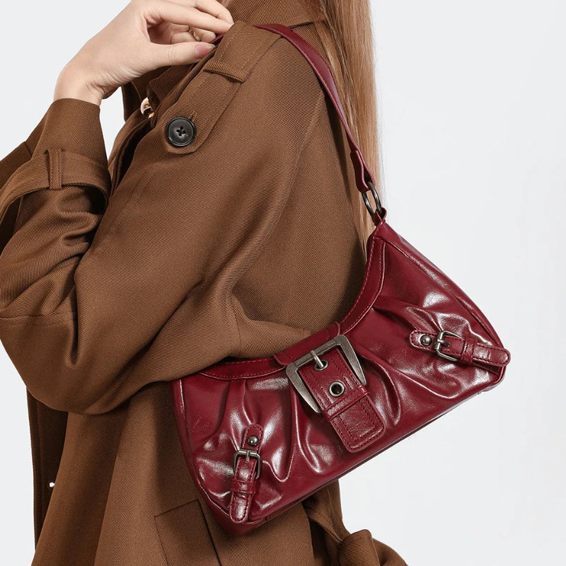 Lomi3 Y2K retro buckle shoulder bag