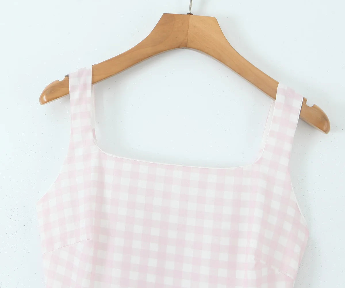 Sorelle Women's plaid A-line corset back flare dress