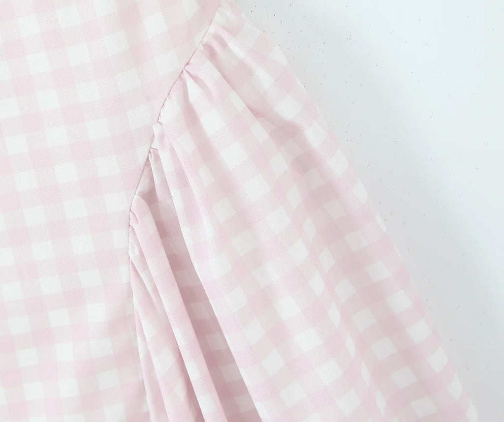 Sorelle Women's plaid A-line corset back flare dress