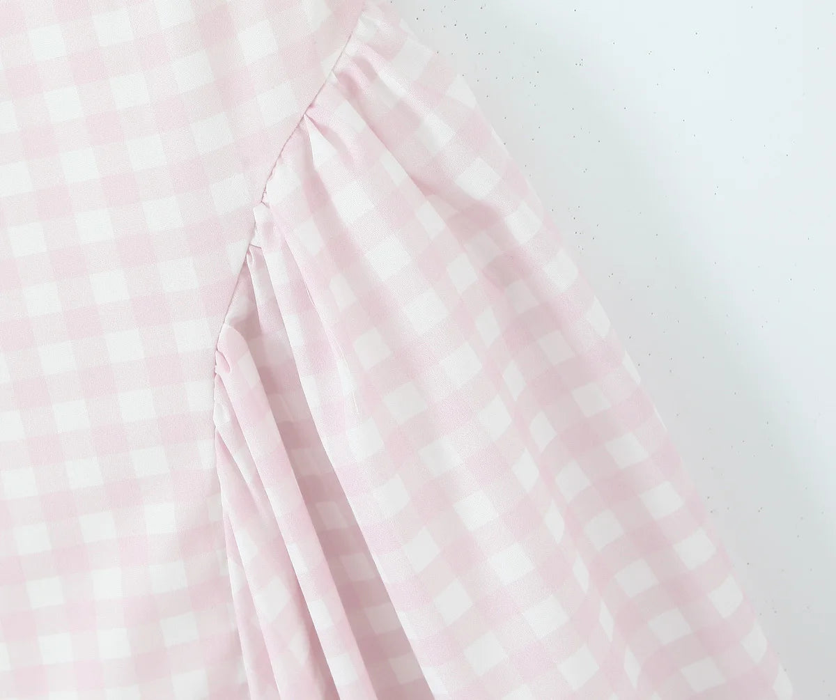 Sorelle Women's plaid A-line corset back flare dress