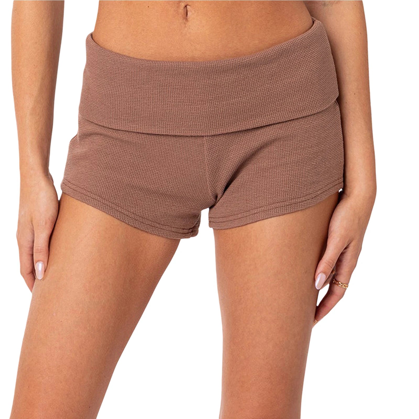 Lomi3 Women's Y2K solid folded lounge shorts