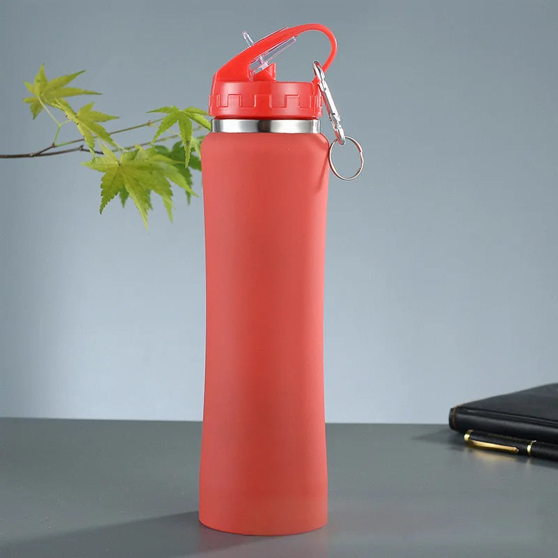 CoreX 600ml thermal stainless steel water bottle with straw
