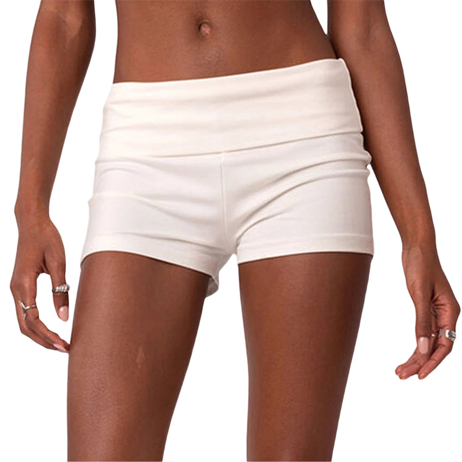 Lomi3 Women's Y2K solid folded lounge shorts