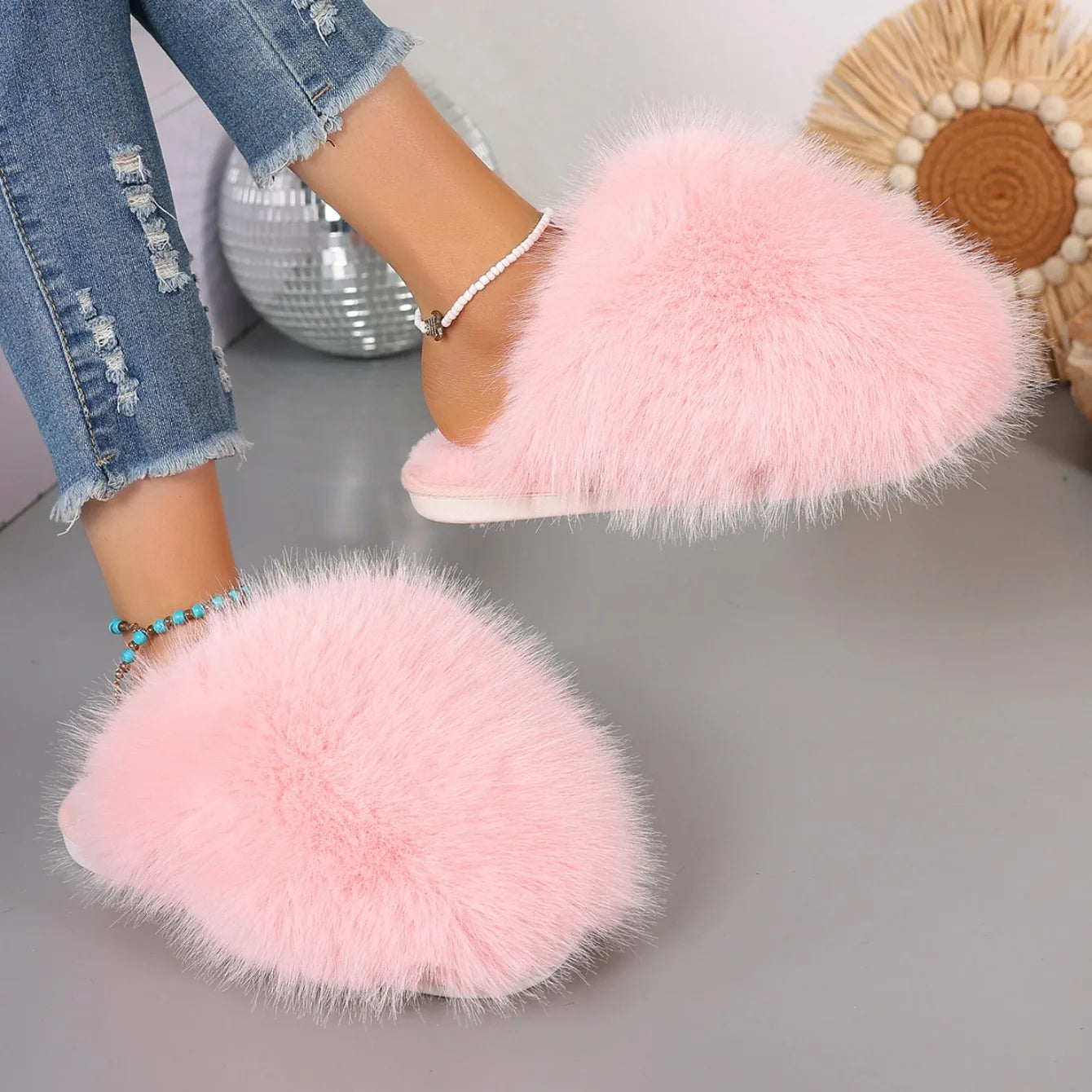 Veloura Women's luxury faux fur house slippers