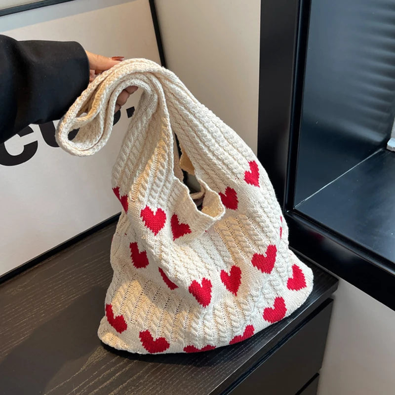 Kora Women's crochet heart tote
