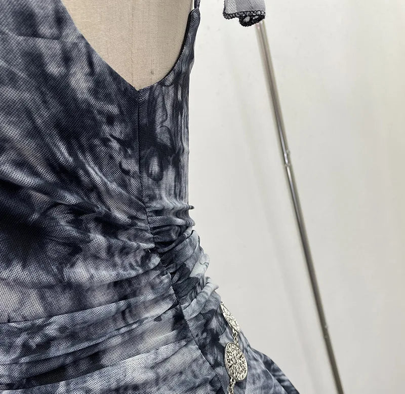 Lomi3 Women's Y2K one size mesh lettuce hem top