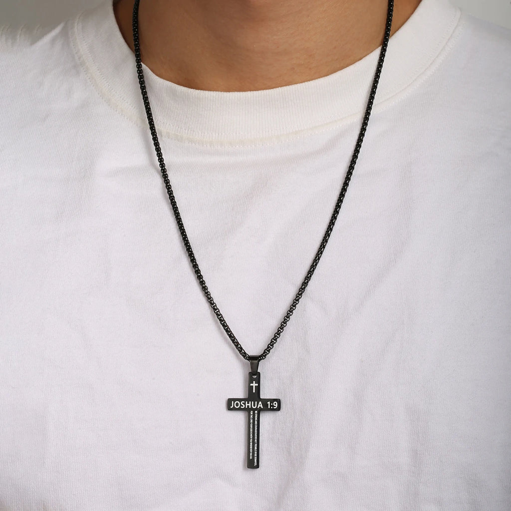 Valor Men's cross x scripture necklace