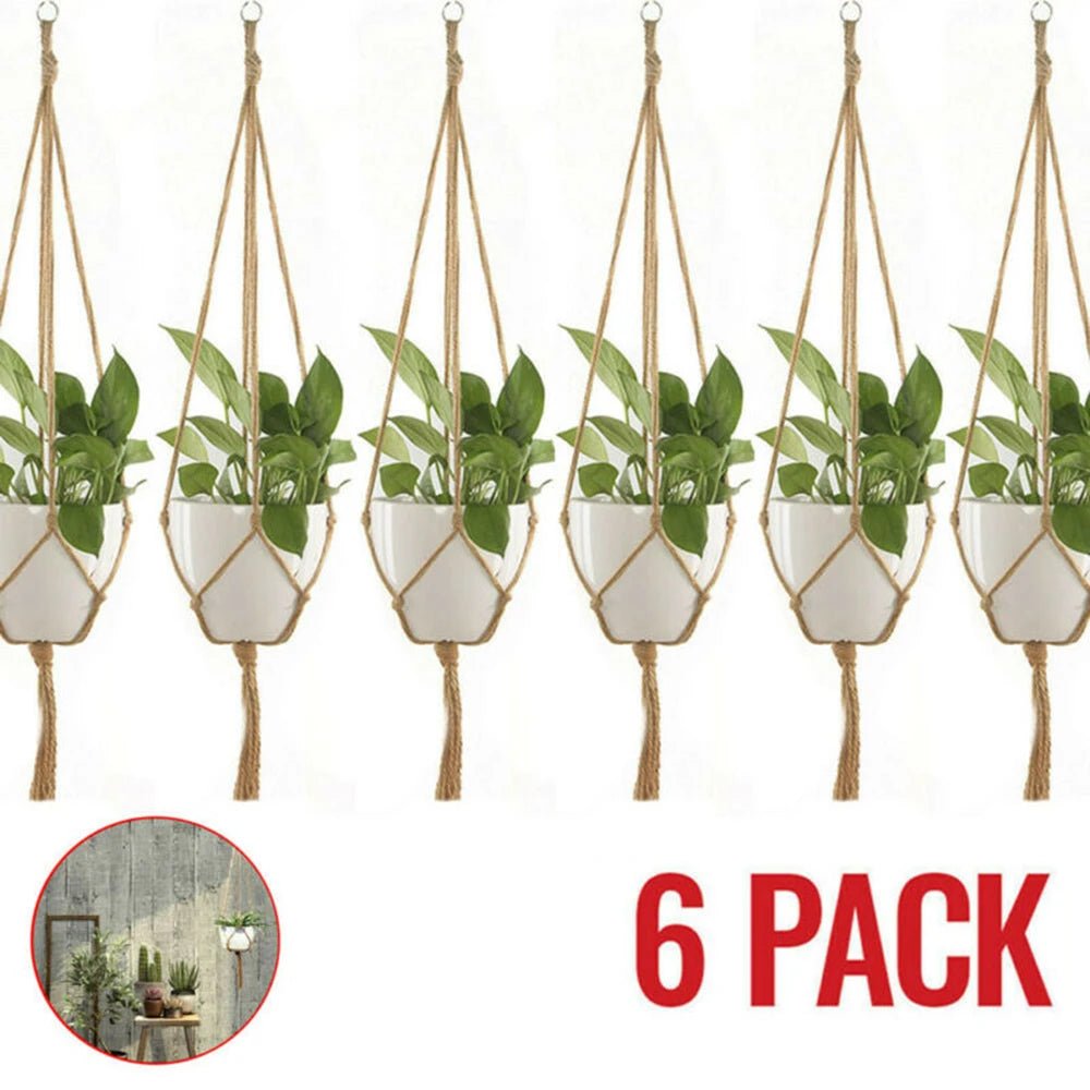 Cassora 6 Pc macrame plant hanger set