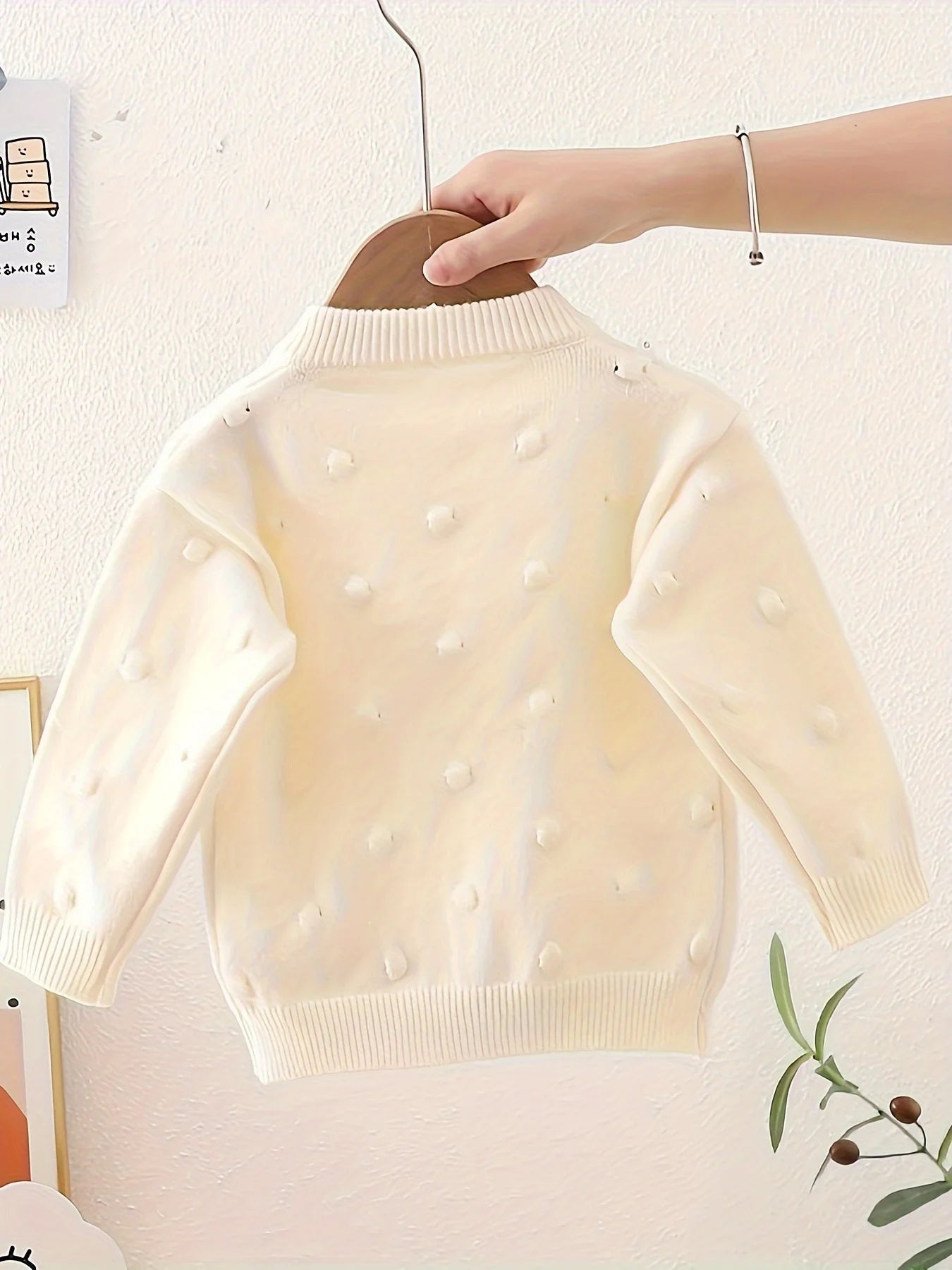 Vello Girls' 3D flower knit cardigan