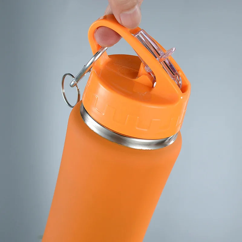 CoreX 600ml thermal stainless steel water bottle with straw