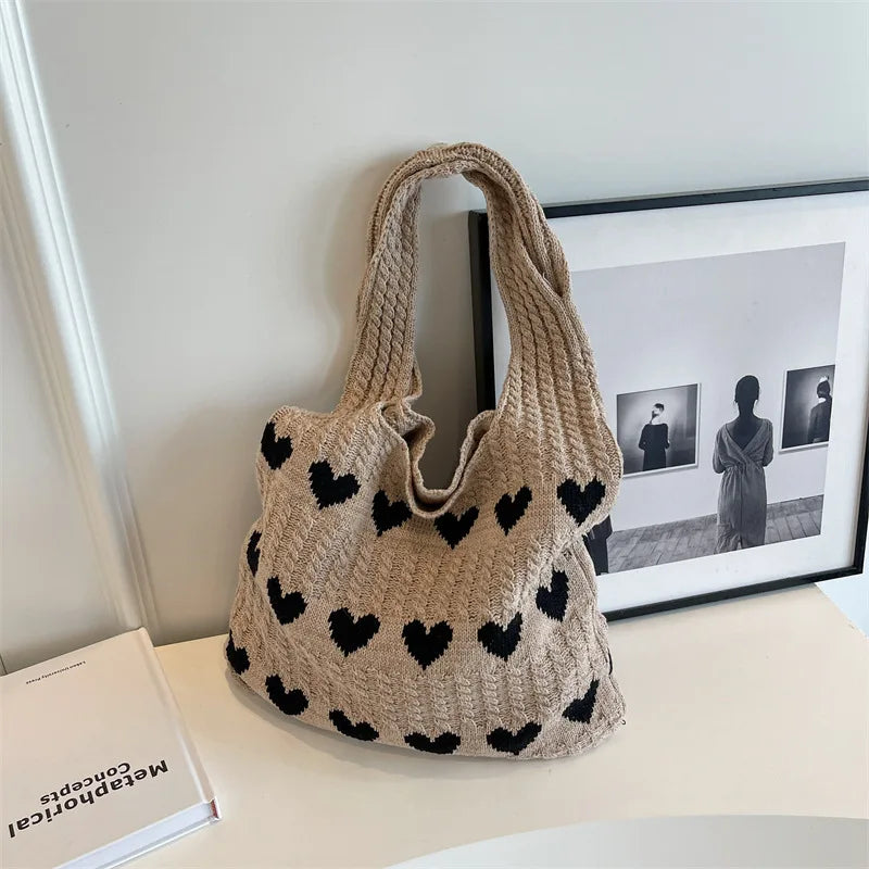 Kora Women's crochet heart tote