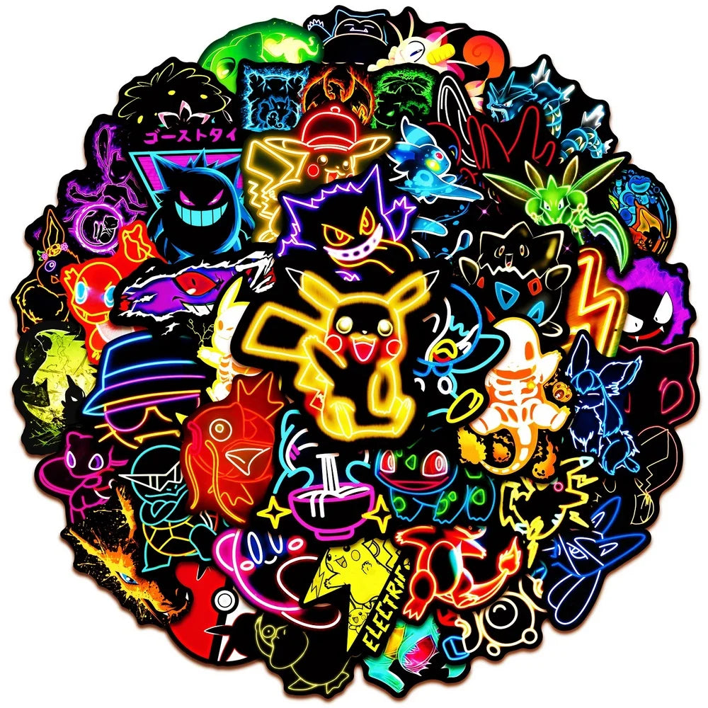 Pokemon 50 Pc neon stickers