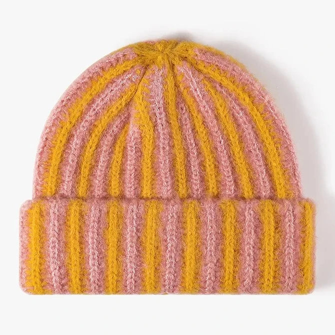 Oza unisex striped knit beanie