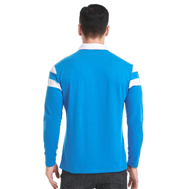 Arden Men's quarter zip long sleeve striped pullover polo