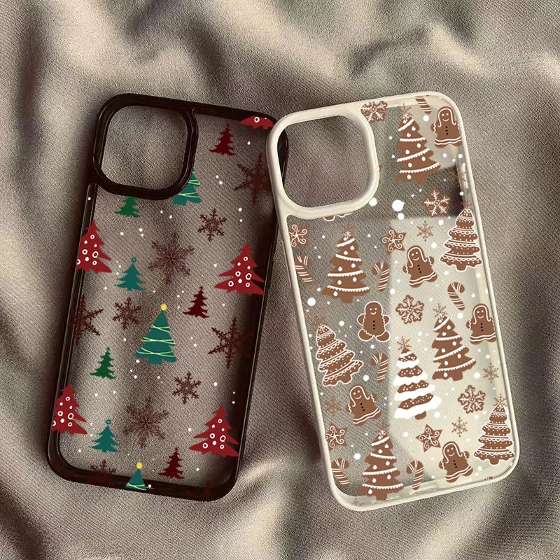 Hollyco Christmas Tree x gingerbread transparent iPhone case