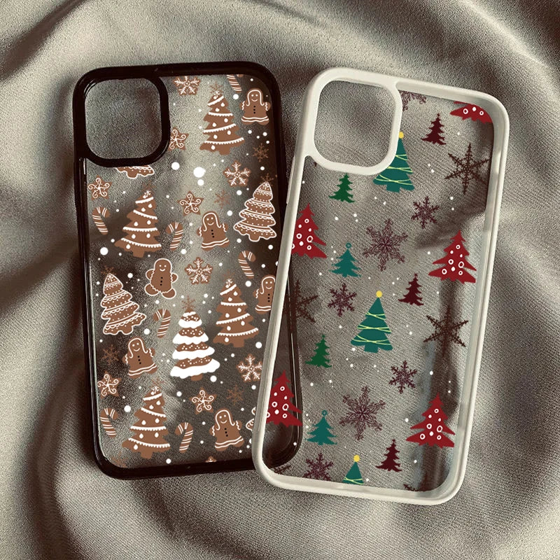 Hollyco Christmas Tree x gingerbread transparent iPhone case