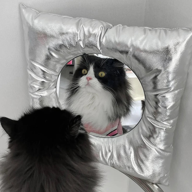 Cassora chrome pillow mirror