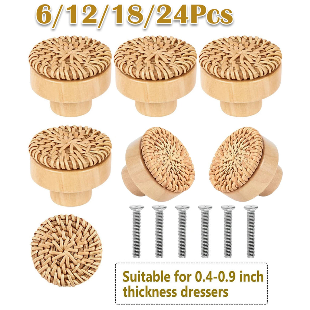 Cassora 6-24 Pc rattan drawer knobs