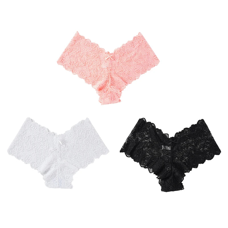 Sorelle Women's 3 Pc lace boyshorts set