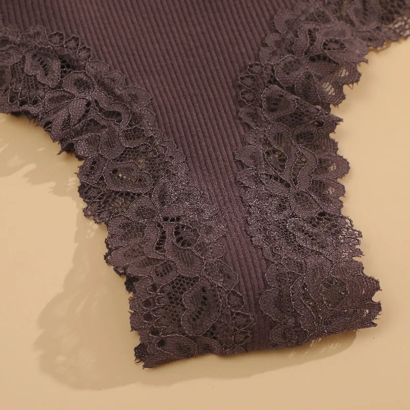 Sorelle Women's 6 Pc cheekster panties set with lace trim