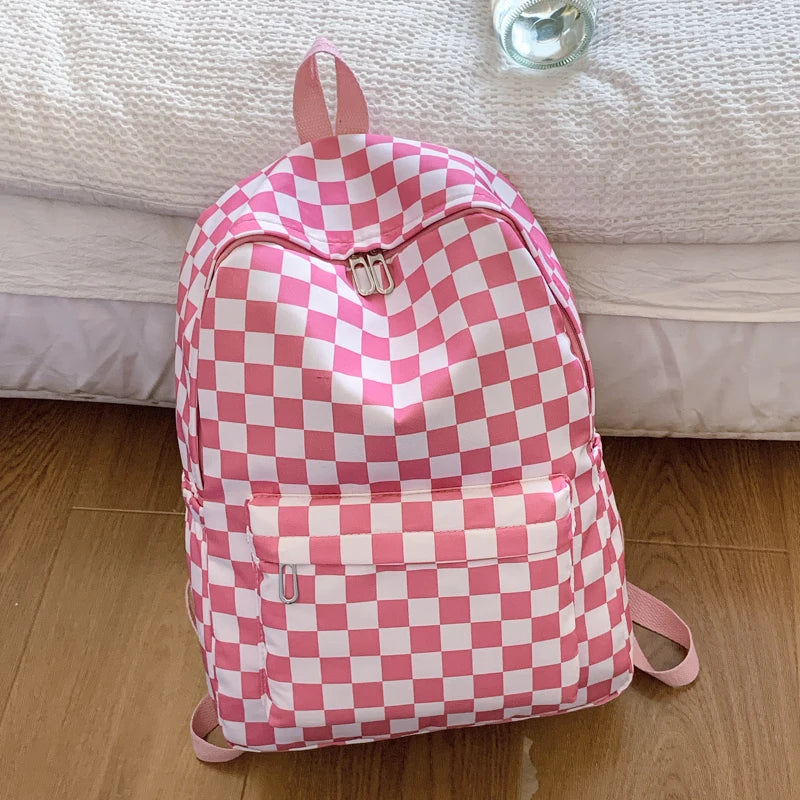 Lomi3 Women's Y2K checker backpack