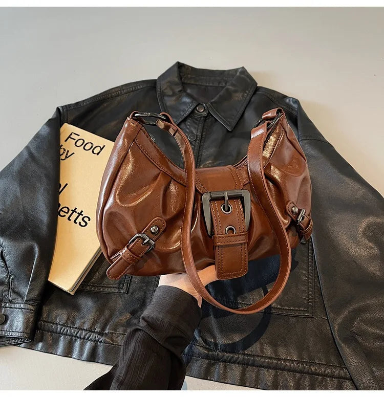 Lomi3 Y2K retro buckle shoulder bag