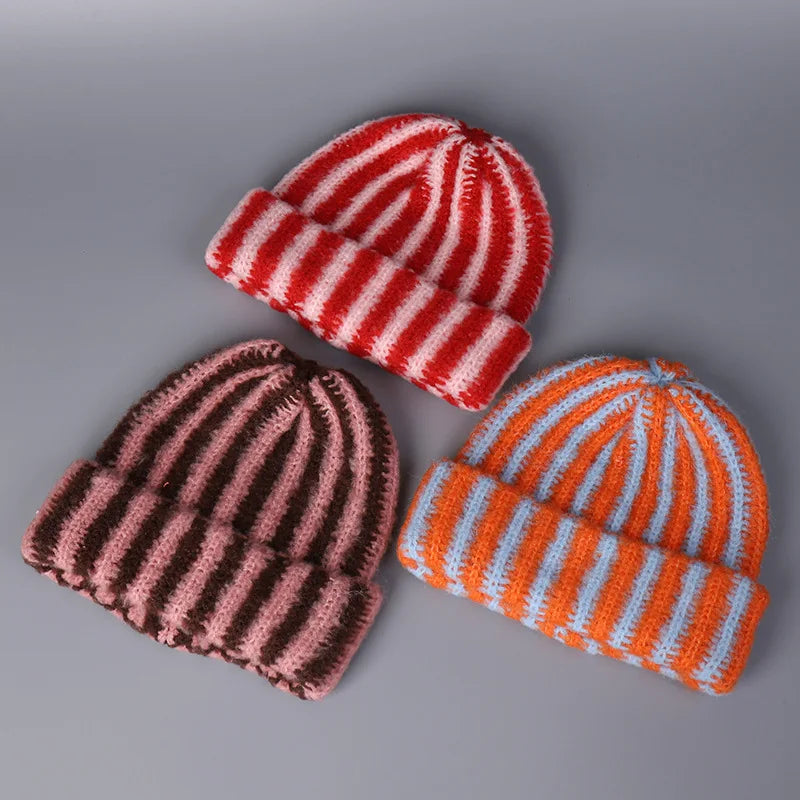 Oza unisex striped knit beanie