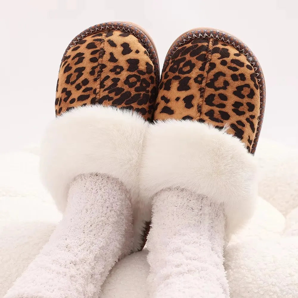 Sorelle Women's leopard plush house slippers