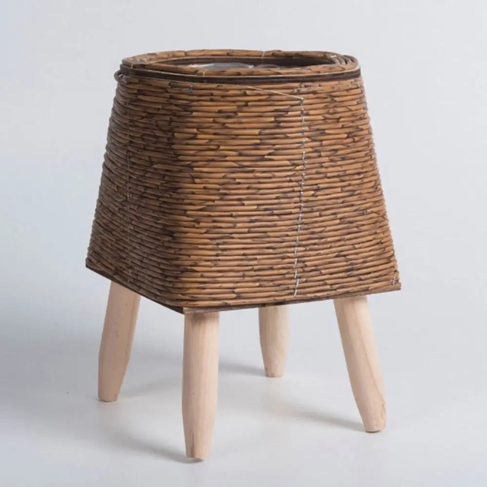 Cassora 1 Pc woven plant pot with wooden legs