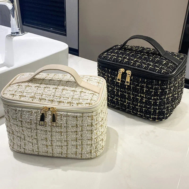 Vixa luxury tweed makeup bag