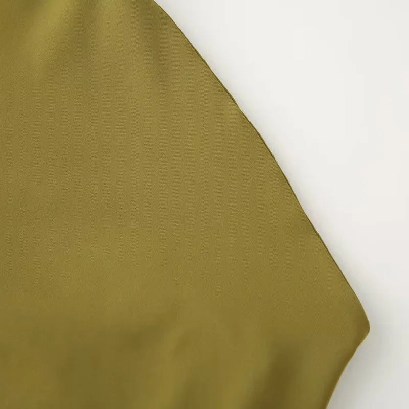 Sorelle Women's solid nylon low back halter top