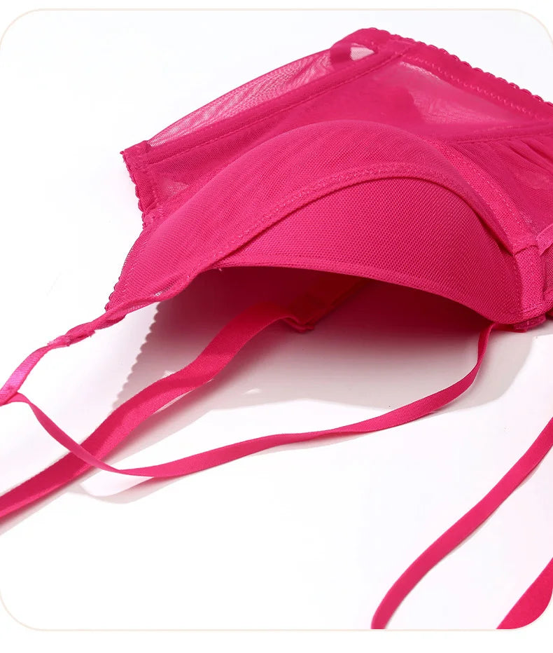 Sorelle Women's 2 Pc sheer bustier lingerie set