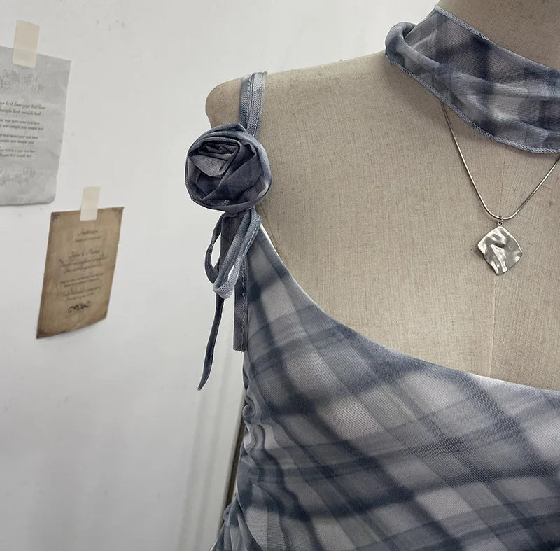 Lomi3 Women's Y2K one size mesh lettuce hem top