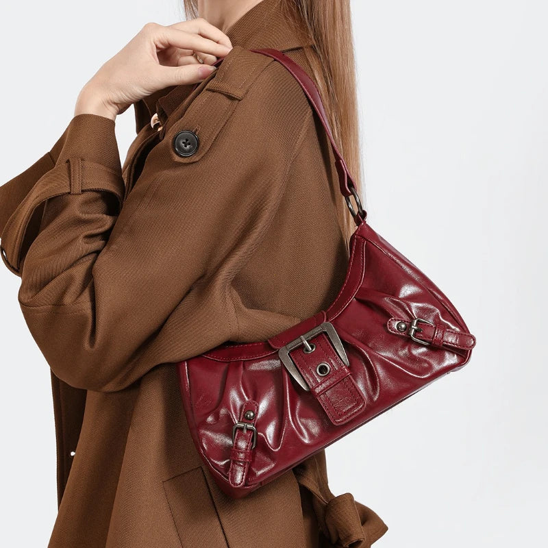 Lomi3 Y2K retro buckle shoulder bag