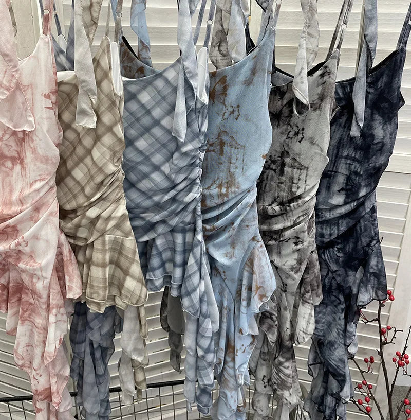 Lomi3 Women's Y2K one size mesh lettuce hem top