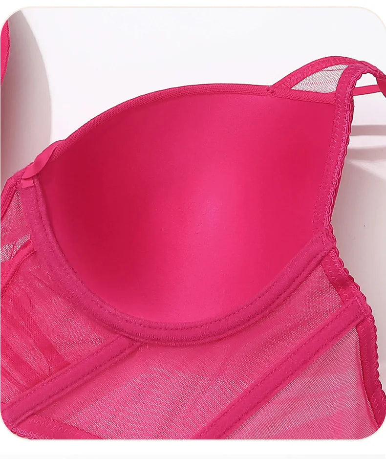 Sorelle Women's 2 Pc sheer bustier lingerie set