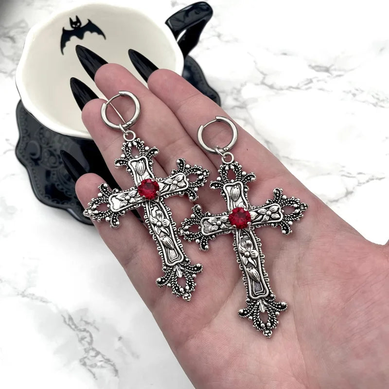 Nocturne Women's large cross earrings
